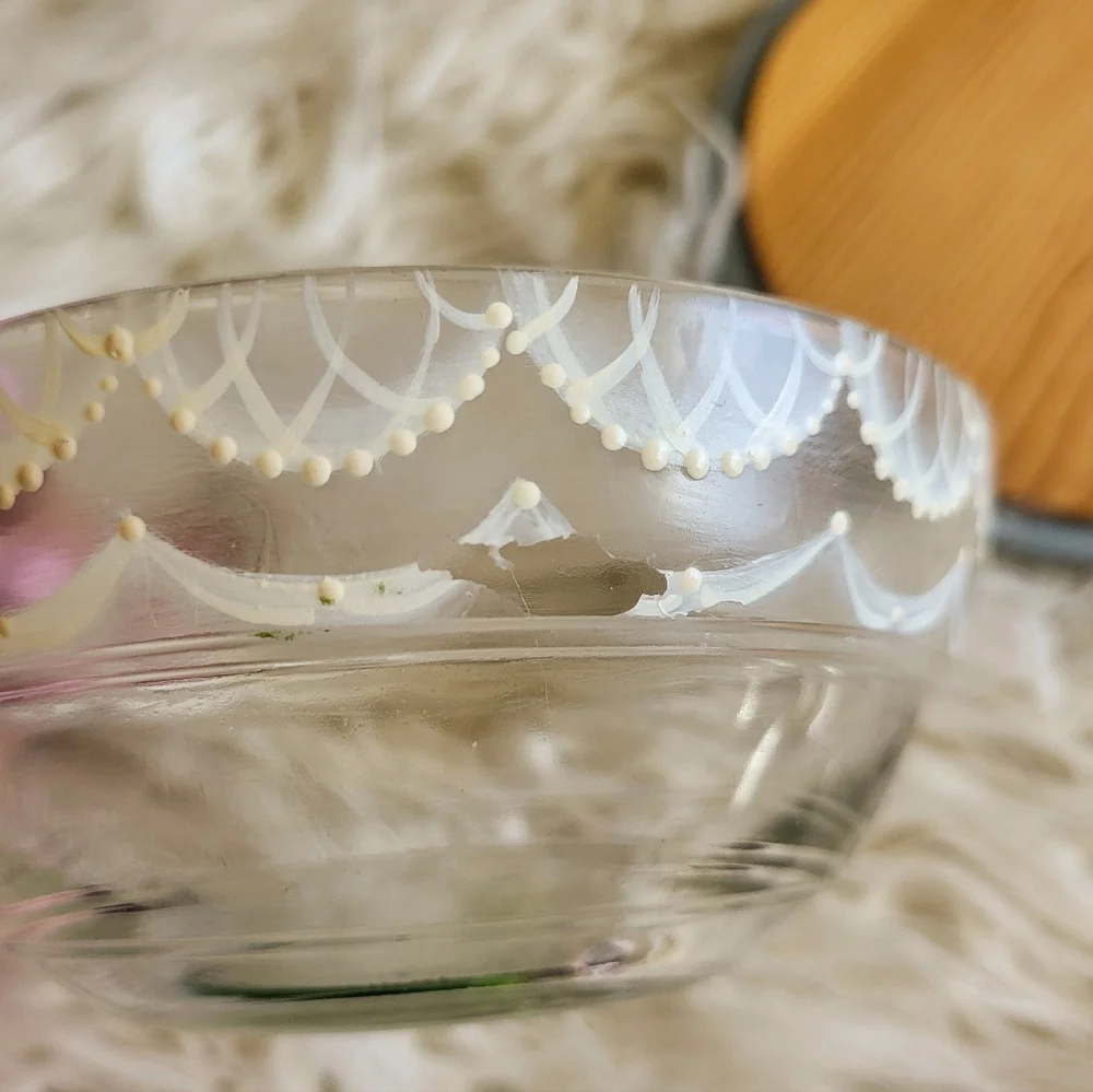 Vintage Hand-Painted Wooden Lid Glass Trinket Box – Signed & Dated 1995